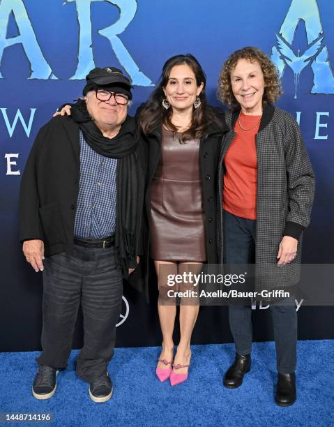 Danny DeVito, Lucy DeVito and Rhea Perlman attend 20th Century Studio's "Avatar 2: The Way of Water" U.S. Premiere at Dolby Theatre on December 12,...
