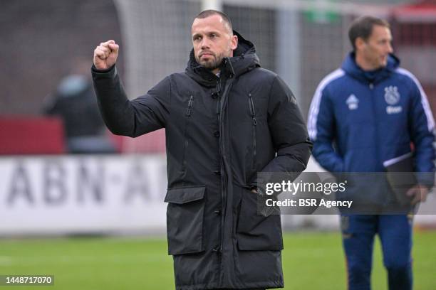 Head coach John Heitinga of Jong Ajax during the Dutch Keukenkampioendivisie match between Jong Ajax and Jong FC Utrecht at de Toekomst on December...