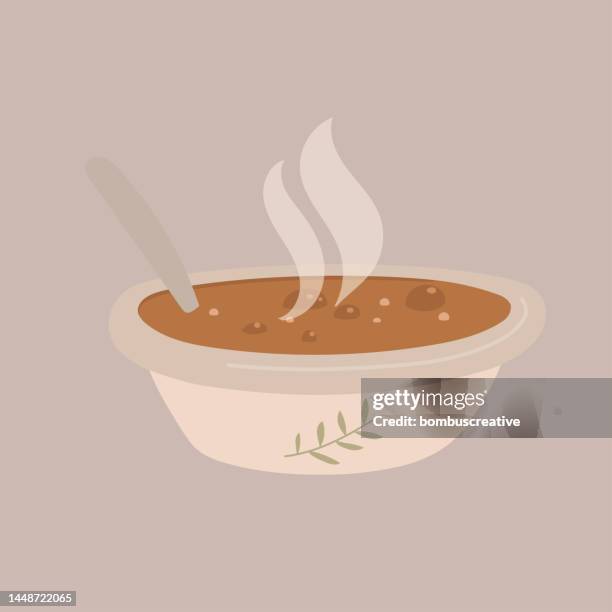 winter home icon- soup - soup stock illustrations