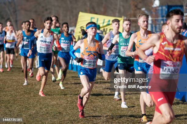 Stan Schipperen of the Netherlands competing on the U23 Men Race during the European Cross Country Championships on December 11, 2022 in Turin, Italy
