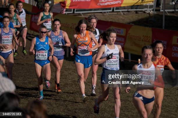 Veerle Bakker of the Netherlands competing on the Senior Women Race during the European Cross Country Championships on December 11, 2022 in Turin,...
