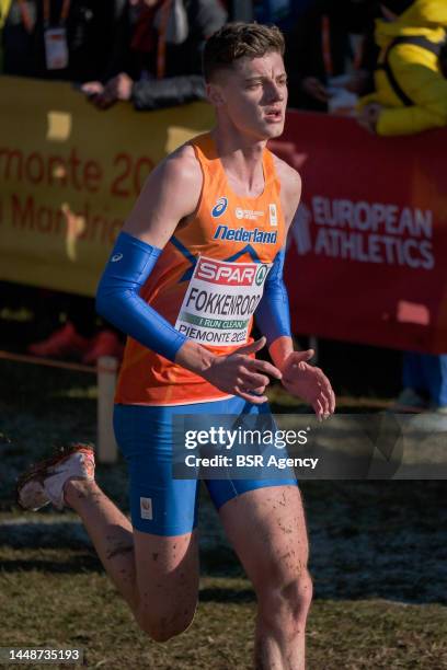 Jesse Fokkenrood of the Netherlands competing on the U23 Men Race during the European Cross Country Championships on December 11, 2022 in Turin, Italy