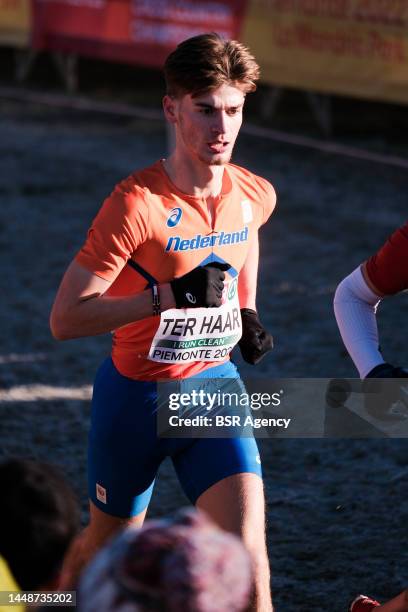 Teun ter Haar of the Netherlands competing on the U20 Men Race during the European Cross Country Championships on December 11, 2022 in Turin, Italy