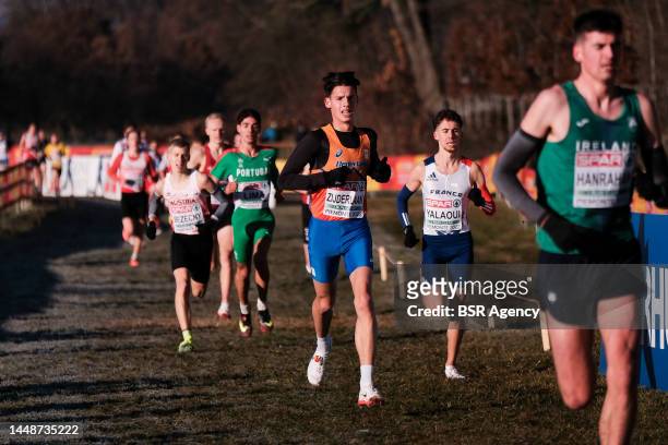 Juan Zijderlaan of the Netherlands competing on the U20 Men Race during the European Cross Country Championships on December 11, 2022 in Turin, Italy