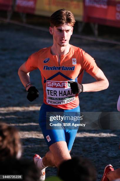 Teun ter Haar of the Netherlands competing on the U20 Men Race during the European Cross Country Championships on December 11, 2022 in Turin, Italy