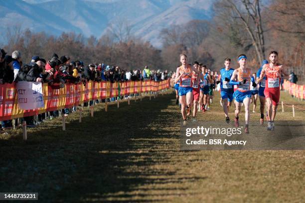 Tim Verbaandert of the Netherlands and Stan Schipperen of the Netherlands competing on the U23 Men Race during the European Cross Country...