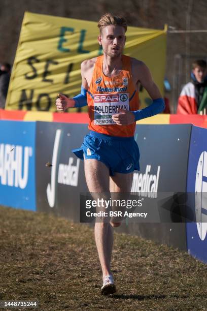 Jurjen Polderman of the Netherlands competing on the Senior Men Race during the European Cross Country Championships on December 11, 2022 in Turin,...