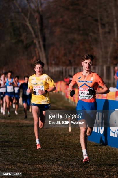 Teun ter Haar of the Netherlands competing on the U20 Men Race during the European Cross Country Championships on December 11, 2022 in Turin, Italy