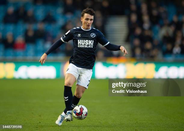 Danny McNamara of Millwall during the Sky Bet Championship match between Millwall and Wigan Athletic at The Den on December 10, 2022 in London,...