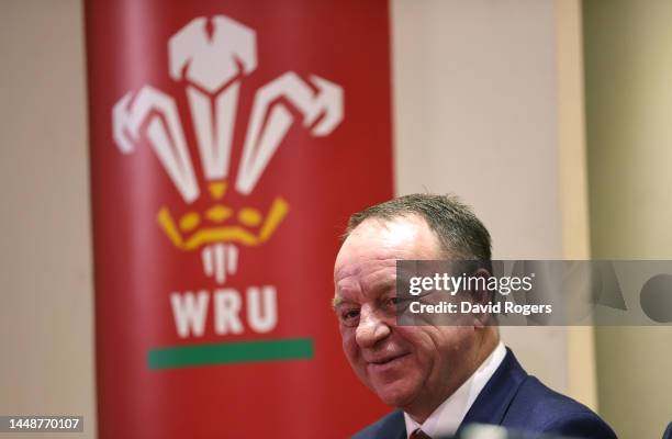 Steve Phillips the WRU chief executive faces the media at the Wales Rugby Union media conference held at the Principality Stadium on December 13,...