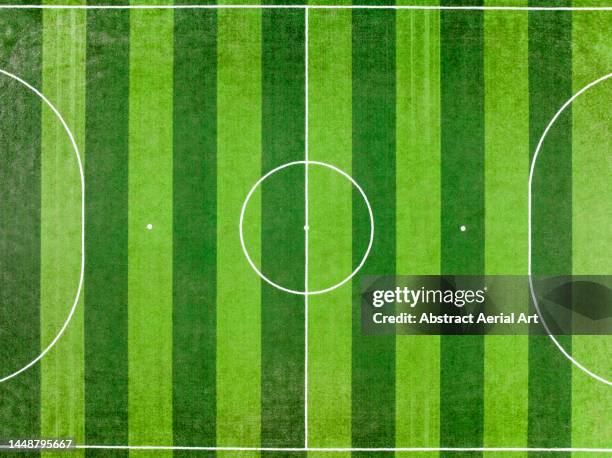 drone image looking down on an empty football pitch, ho chi minh city, vietnam - football pitch above stock pictures, royalty-free photos & images