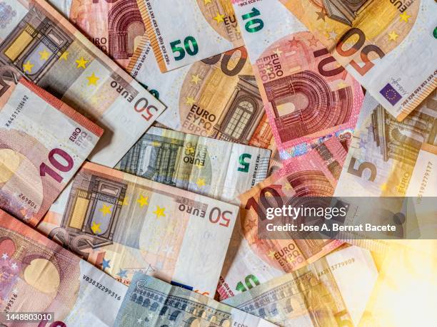 full frame of euro zone banknotes. - 50 euro stock pictures, royalty-free photos & images