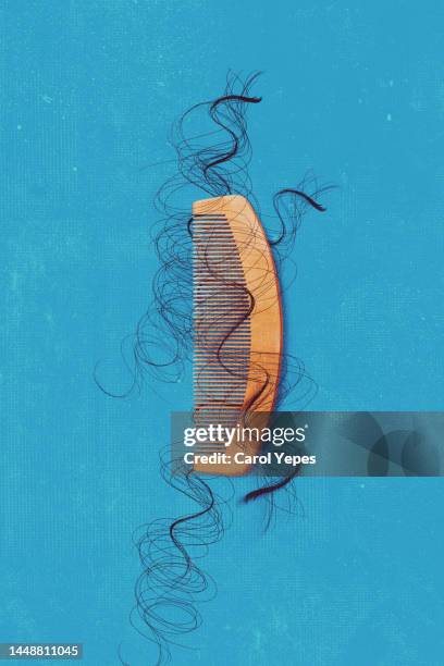 hair loss conceptual - hair comb stock pictures, royalty-free photos & images