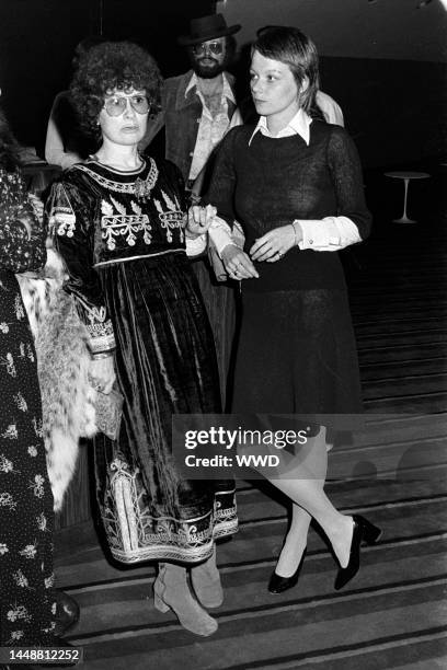 Dory Previn and Carolyn Seymour attend the Los Angeles opening of the play "Twigs," at the Shubert Theatre in Century City, California, on March 1,...