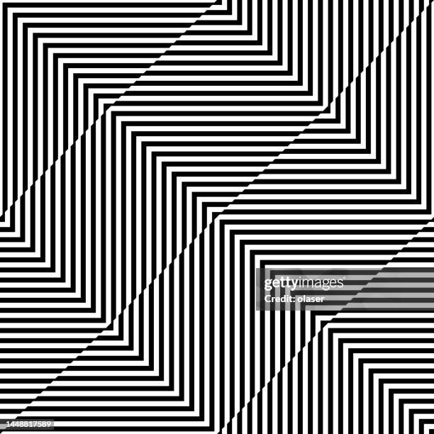 stockillustraties, clipart, cartoons en iconen met black triangular striped squares pattern, on white background - bias line