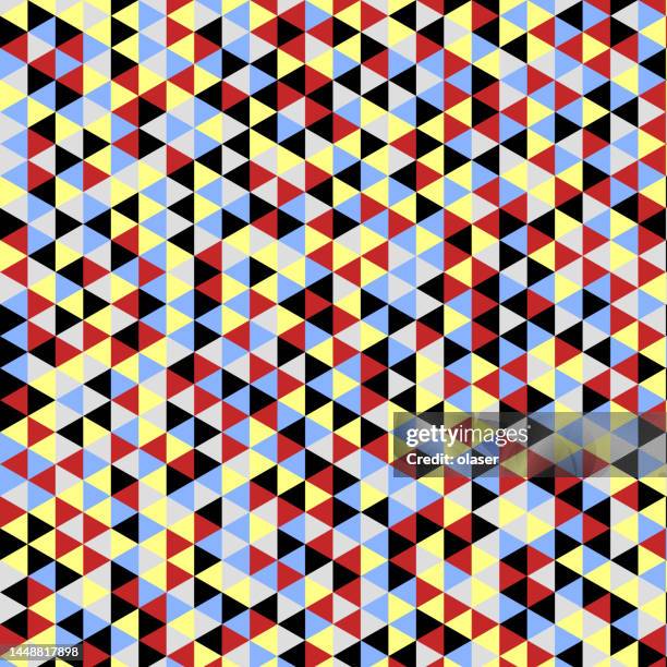 triangles pattern. adjacent triangles never have the same color. - small triangle pattern stock illustrations