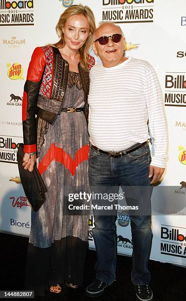 Designer Max Azria and wife Lubov Azria attend the Billboard Music Awards Pre-Party hosted by Kelly Clarkson at MGM Grand on May 19, 2012 in Las...