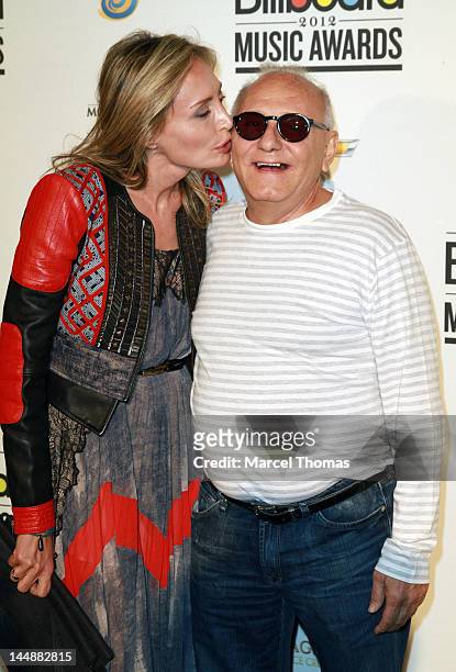 Designer Max Azria and wife Lubov Azria attend the Billboard Music Awards Pre-Party hosted by Kelly Clarkson at MGM Grand on May 19, 2012 in Las...