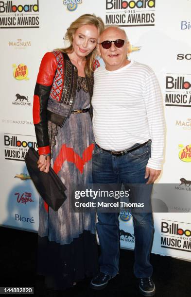 Designer Max Azria and wife Lubov Azria attend the Billboard Music Awards Pre-Party hosted by Kelly Clarkson at MGM Grand on May 19, 2012 in Las...