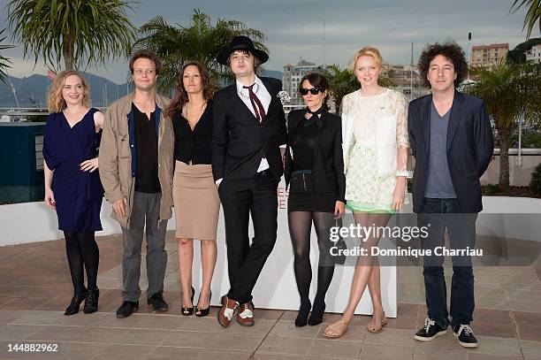 Actors August Diehl, Karole Rocher, Pete Doherty,director Sylvie Verheyde and actress Lily Cole attend the "Confession Of A Child Of The Century"...