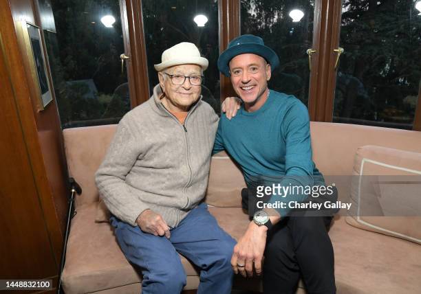 Norman Lear and Robert Downey Jr. Attend Netflix's "Sr." reception on December 11, 2022 in Los Angeles, California.