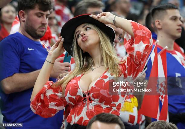 Fans are seen during the FIFA World Cup Qatar 2022 semi final match between Argentina and Croatia at Lusail Stadium on December 13, 2022 in Lusail...