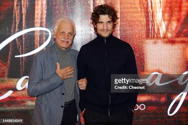 Italian actor, director and screenwriters, Michele Placido and French actor, director and screenwriter, Louis Garel attend the "Caravage" Premiere at...