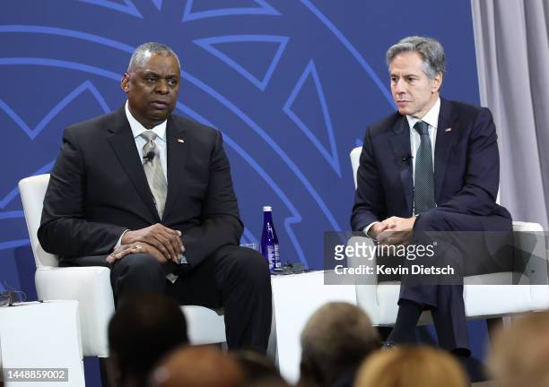 Defense Secretary Lloyd Austin and U.S. Secretary of State Antony Blinken participate in the Peace, Security, and Governance Forum during the U.S. -...