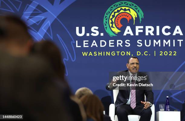 President of Niger Mohamed Bazoum participates in the Peace, Security, and Governance Forum during the U.S. - Africa Leaders Summit on December 13,...