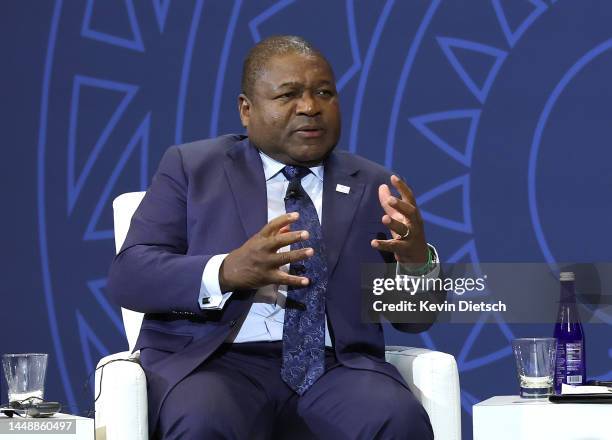 President of Mozambique Filipe Nyusi participates in the Peace, Security, and Governance Forum during the U.S. - Africa Leaders Summit on December...