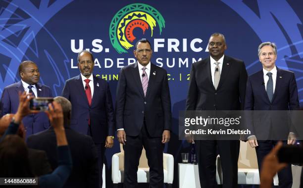 President of Mozambique Filipe Nyusi, President of Somalia Hassan Sheikh Mohamud, President of Niger Mohamed Bazoum, U.S. Defense Secretary Lloyd...