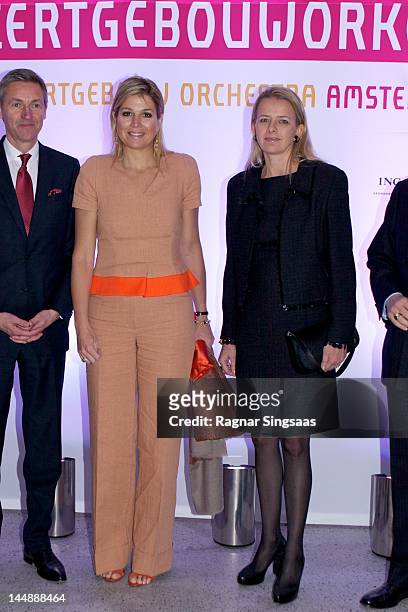 Princess Maxima of the Netherlands and Princess Mabel of the Netherlands attend concert with the Dutch Royal Concertgebouw Orchestra at Barbican...