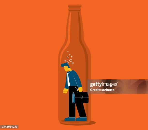 alkohol sucht - alkoholsucht stock-grafiken, -clipart, -cartoons und -symbole