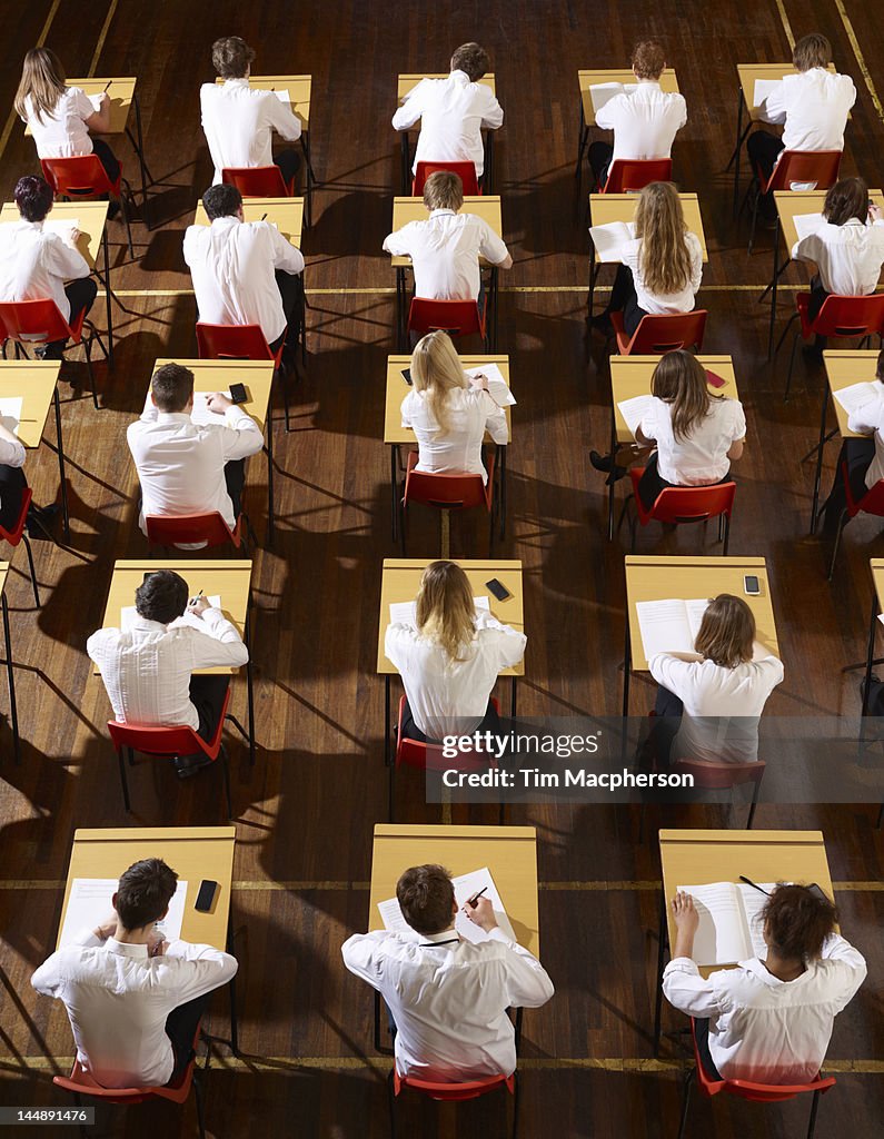 Children stting an exam