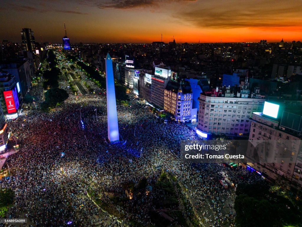Fans Watch Argentina v Croatia in Buenos Aires - FIFA World Cup Qatar 2022