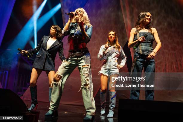 Sinead O'Carroll, Keavy Lynch, Lindsay Armaou and Edele Lynch of B*witched perform at The O2 Arena on December 13, 2022 in London, England.