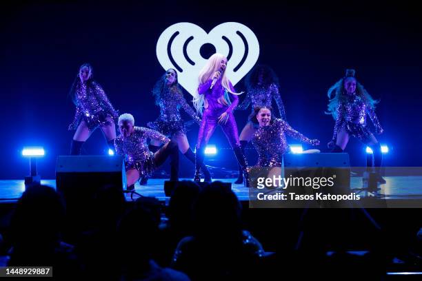 Ava Max performs on stage at iHeartRadio Hot 99.5’s Jingle Ball 2022 Presented by Capital One at Capital One Arena on December 13, 2022 in...