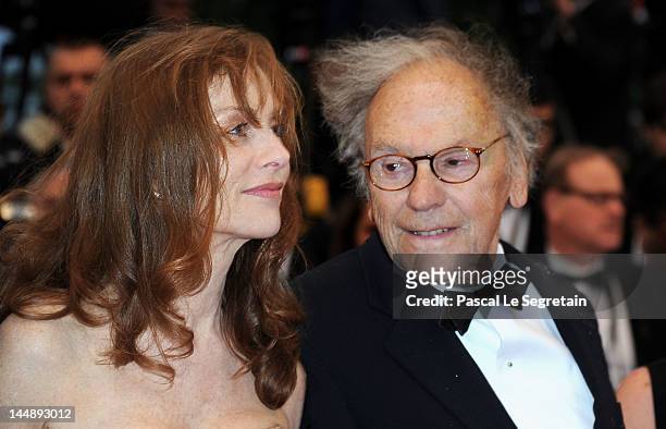Actors Isabelle Huppert and Jean-Louis Trintignant attend the "Amour" premiere during the 65th Annual Cannes Film Festival at Palais des Festivals on...