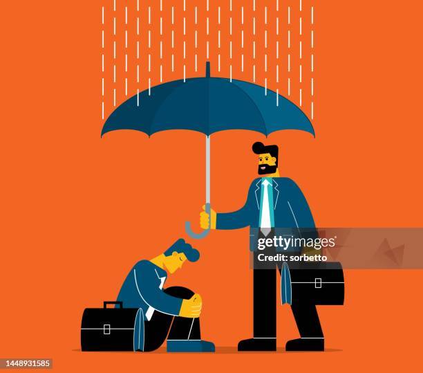 business team protection - lightning protection stock illustrations