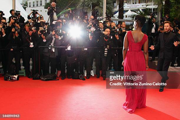 Aissa Maiga arrives at "Amour" Premiere at the Palais des Festivals during the 65th Annual Cannes Film Festival on May 20, 2012 in Cannes, France.