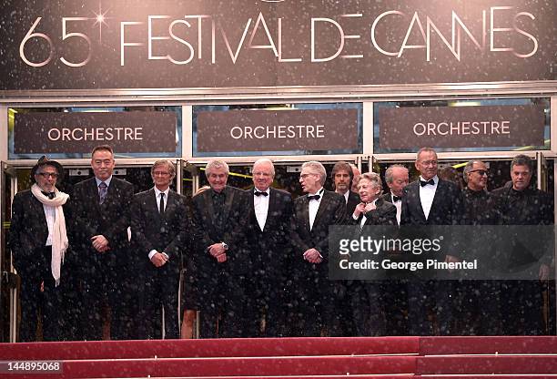 Directors Elia Suleymane, Chen Kaige, Walter Salles, Claude Lelouche, David Cronenberg, Roman Polanski and Jean-Pierre et Luc Dardennes attend the...