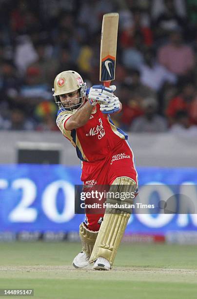 Royal Challengers Bangalore batsman Virat Kohli plays a shot during IPL 5 T20 match played between Deccan Chargers and Royal Challengers Bangalore at...