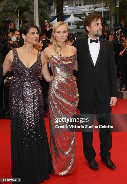 Hiam Abbass, Diane Kruger and Jury president Nanni Moretti arrive at "Amour" Premiere at the Palais des Festivals during the 65th Annual Cannes Film...