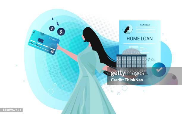 home loans, contract documents - bill signed stock illustrations
