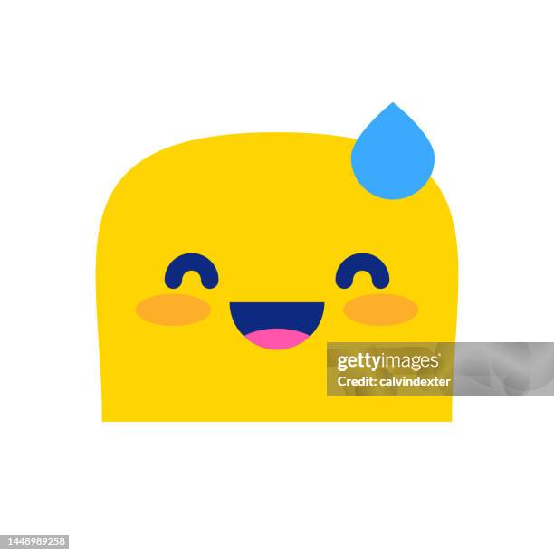 emoticon design - sweating icon stock illustrations