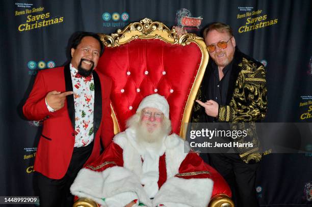 Bill Victor Arucan and Greg Tally attend Raven Van Slender Saves Christmas! Premiere at TCL Chinese Theatre on December 13, 2022 in Hollywood,...