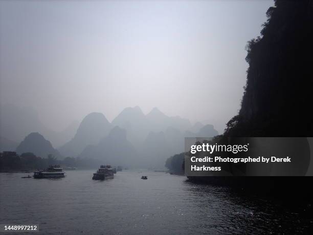 li river and karst mountains of guilin and yangshuo in the south of china - 桂林 ストックフォトと画像