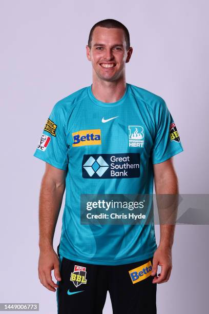 Jack Wildermuth poses during the Brisbane Heat Big Bash League headshots session on November 14, 2022 in Brisbane, Australia.