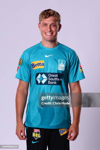 Will Prestwidge poses during the Brisbane Heat Big Bash League headshots session on November 14, 2022 in Brisbane, Australia.