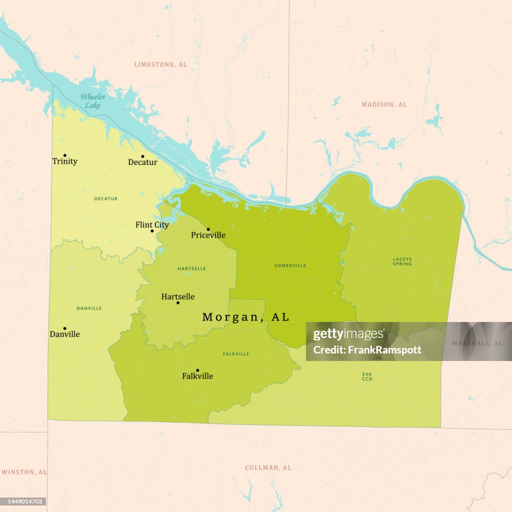 AL Morgan County Vector Map Green